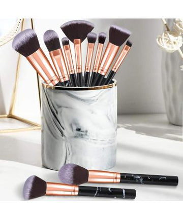 10pcs Marble Design Makeup Brush Set
