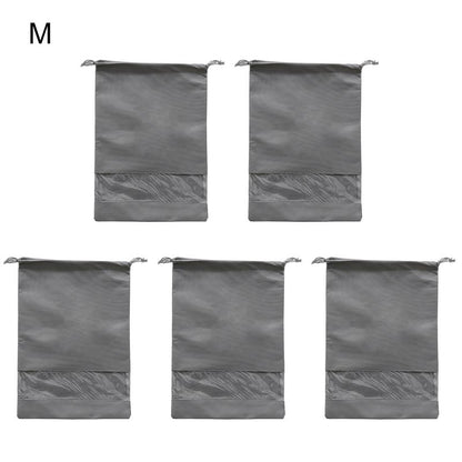 Visland 5Pcs Shoe Bags for Travel, Non-Woven Drawstring Shoe Storage Bag, Portable Home Shoes Organizers, Men and Women Size Dustproof & Waterproof Sports Shoe Bags for Packing